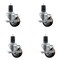 Service Caster 3'' Maroon Poly Swivel 1-5/8'' Expanding Stem Caster Set with Brake, 4PK SCC-EX20S314-PPUB-MRN-TLB-158-4 - alternate 1